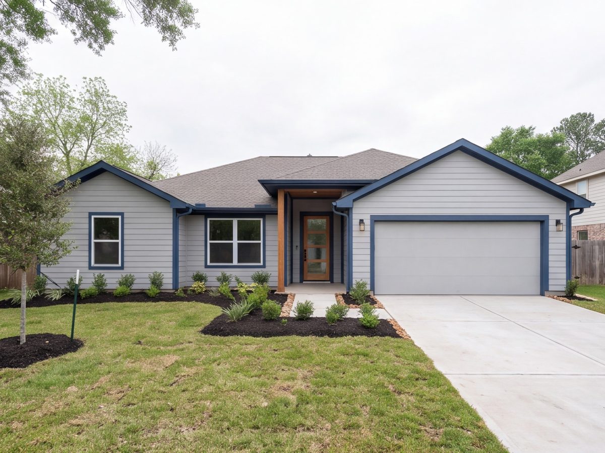 One-story home after an exterior makeover